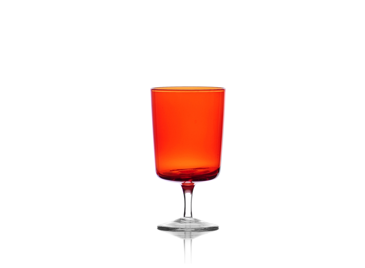 Orange Wine Stemmed Glass