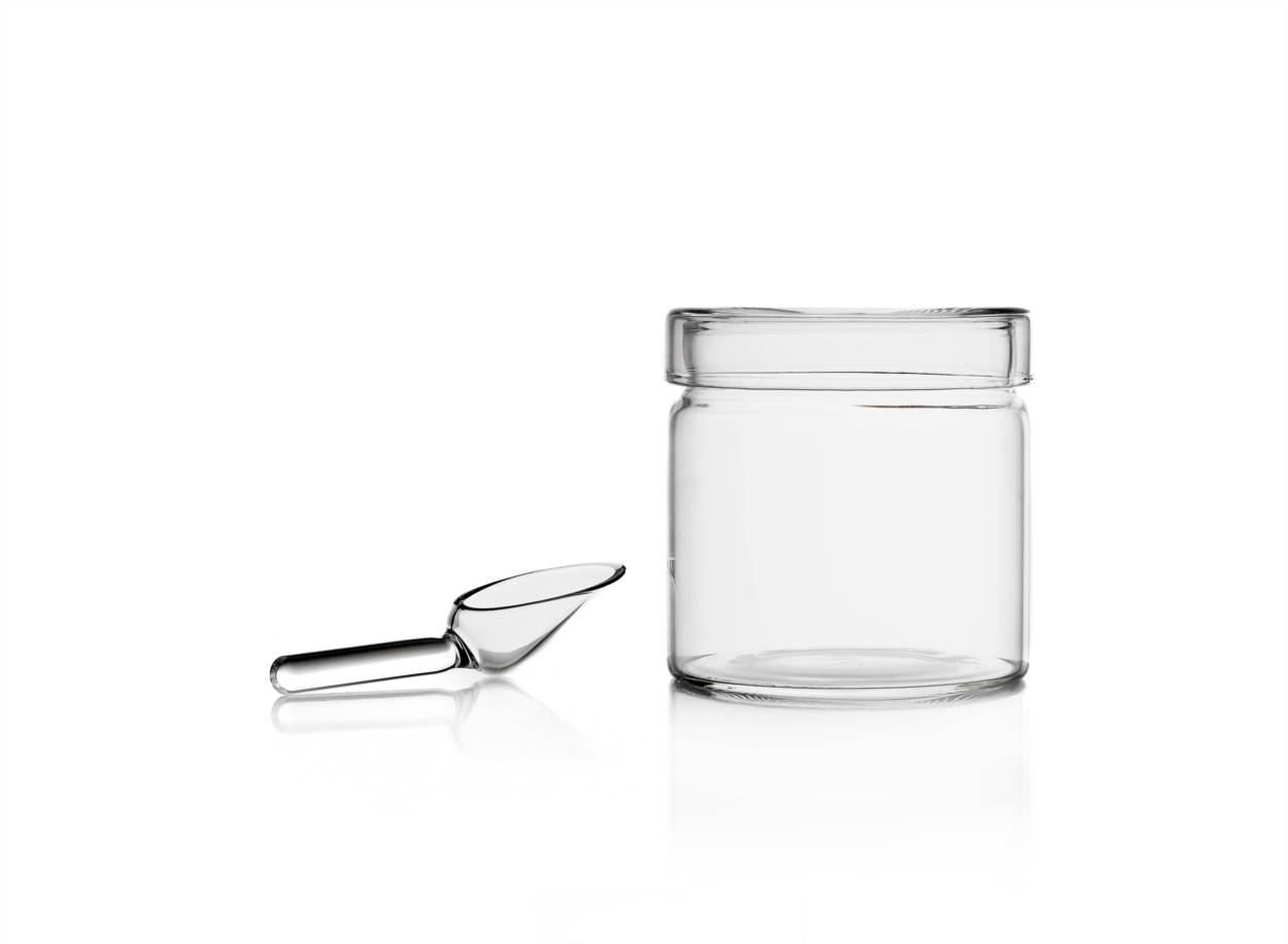 Sugarpot With Glass Spoon