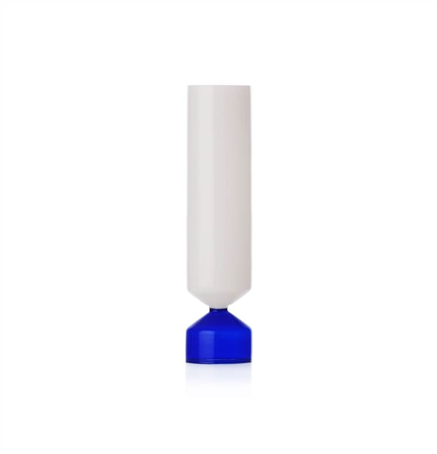 Vaso medio blu/bianco