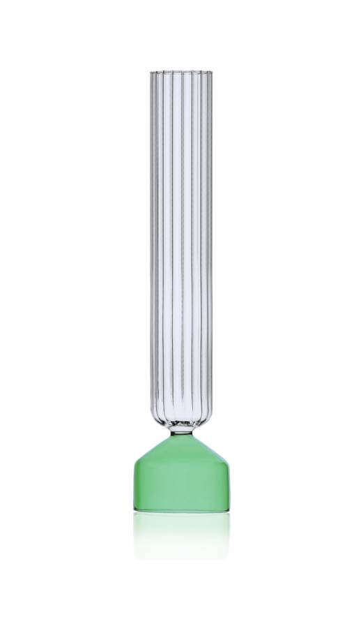 Tall Vase Green/optic Clear