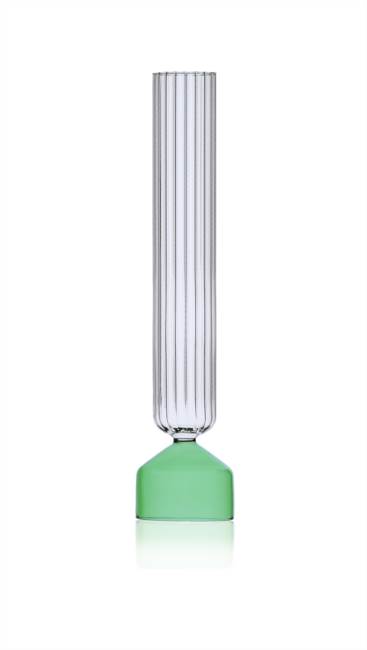 Tall Vase Green/optic Clear