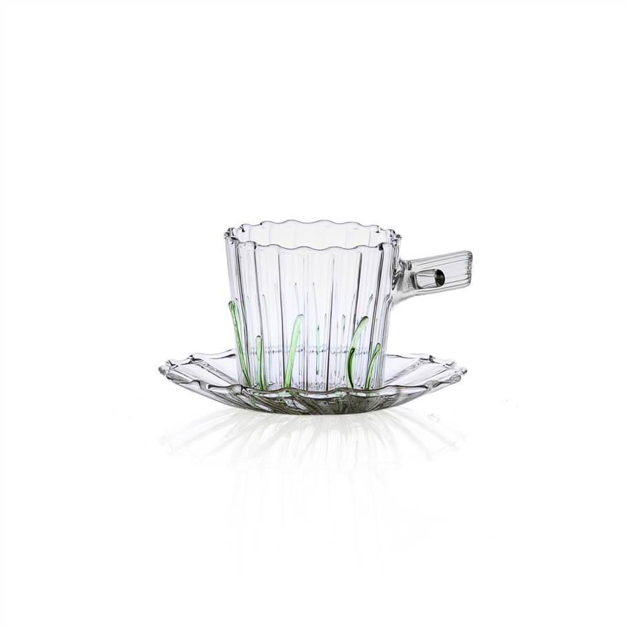 Coffee W/saucer Green Grass