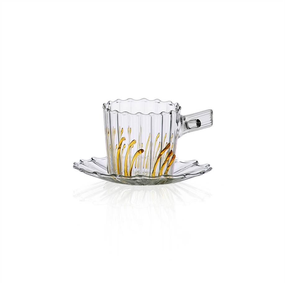 Coffee W/saucer Amber Grass