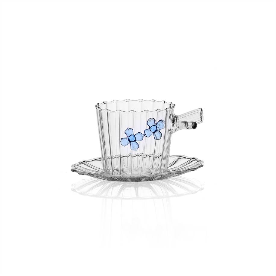 Tea W/saucer Blue Flower
