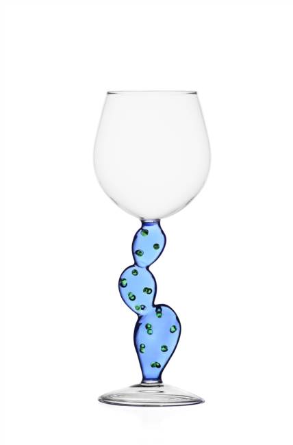Wine Glass Cactus Light Blue