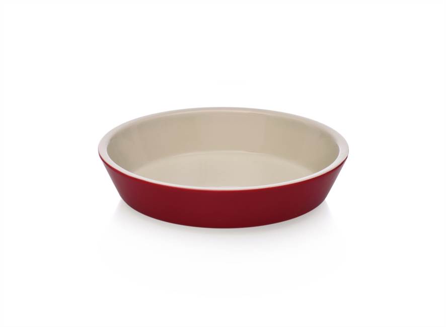 Soup Plate 22x4 Ivory/red