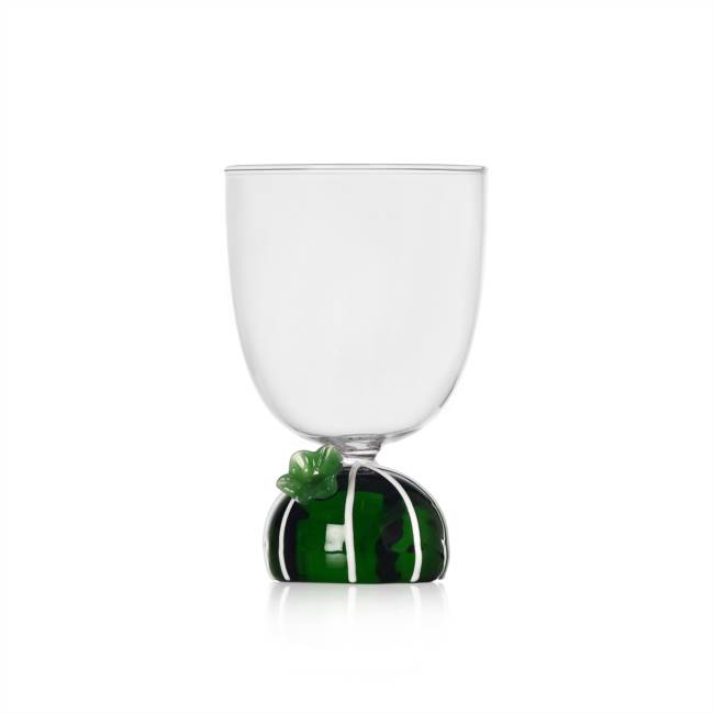 Water glass green flower