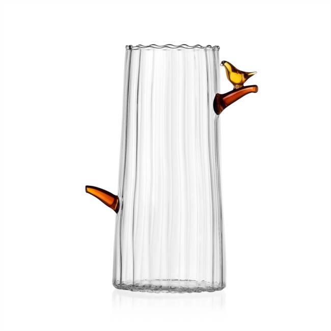 Vase amber bird