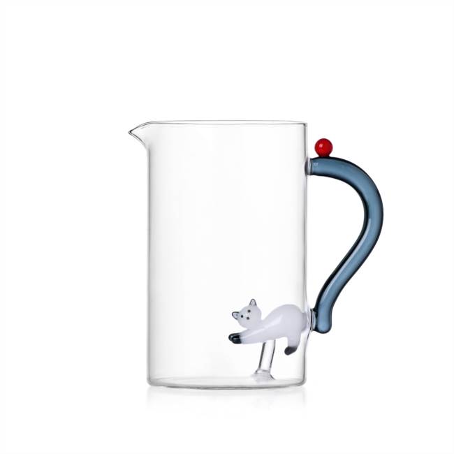 Jug White Cat with smoke tail & Berry