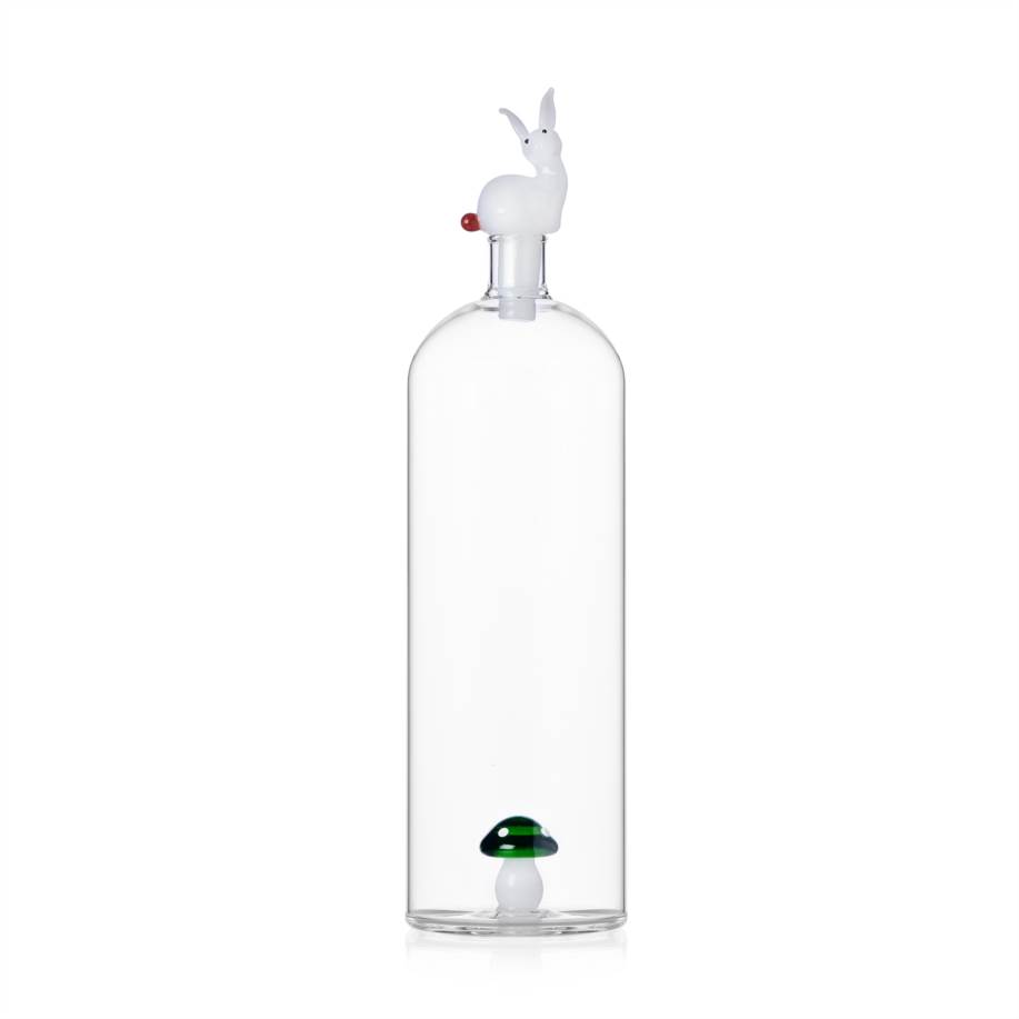 Bottle Green mushroom & White rabbit