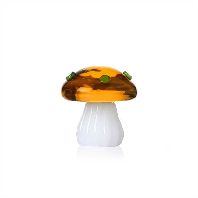 Placeholder Amber mushroom with green dots