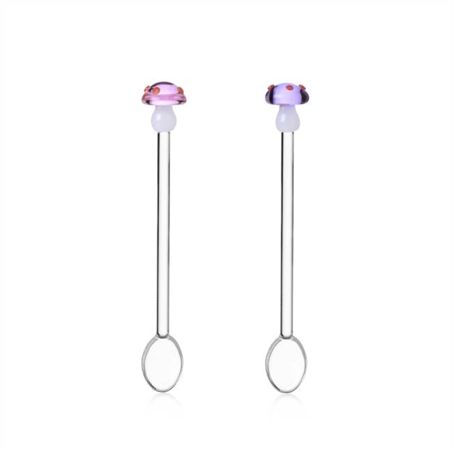 2 spoons Purple and pink mushroom