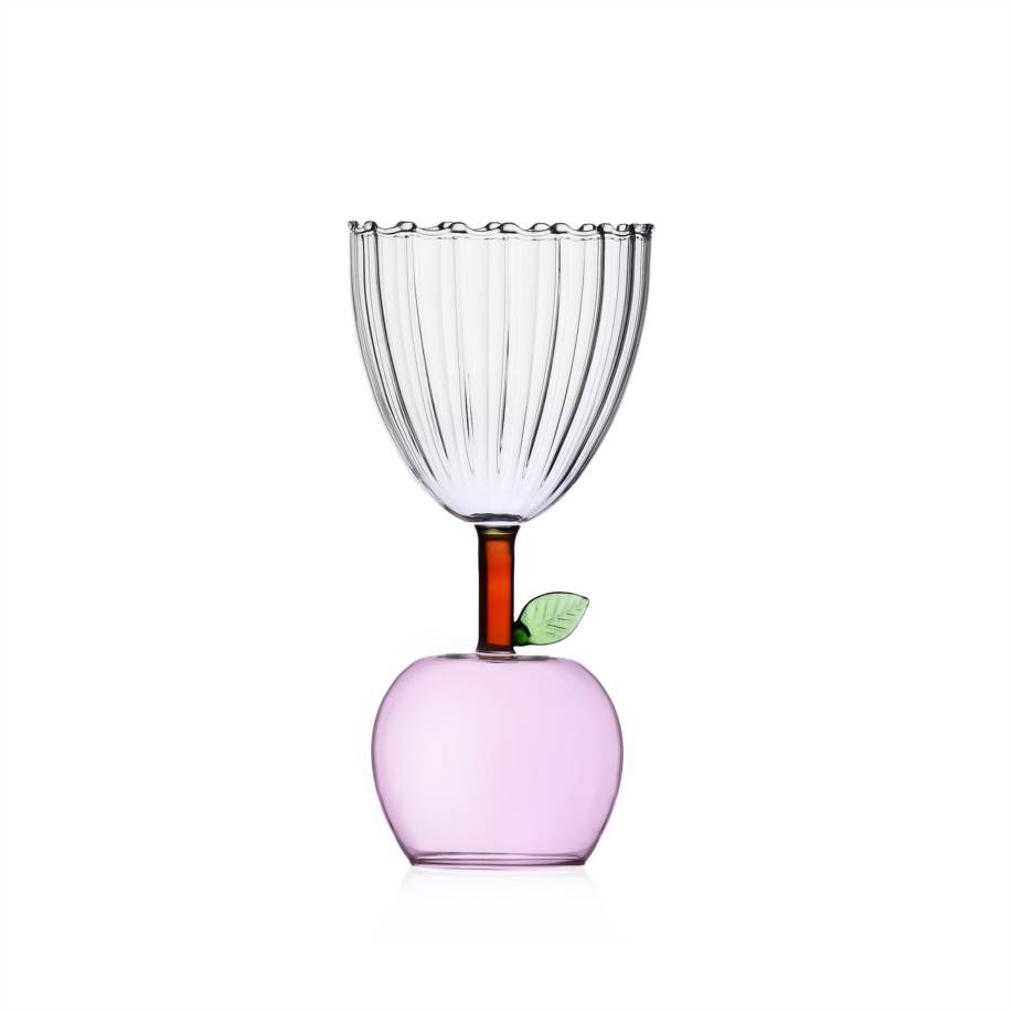 Stemmed glass apple pink