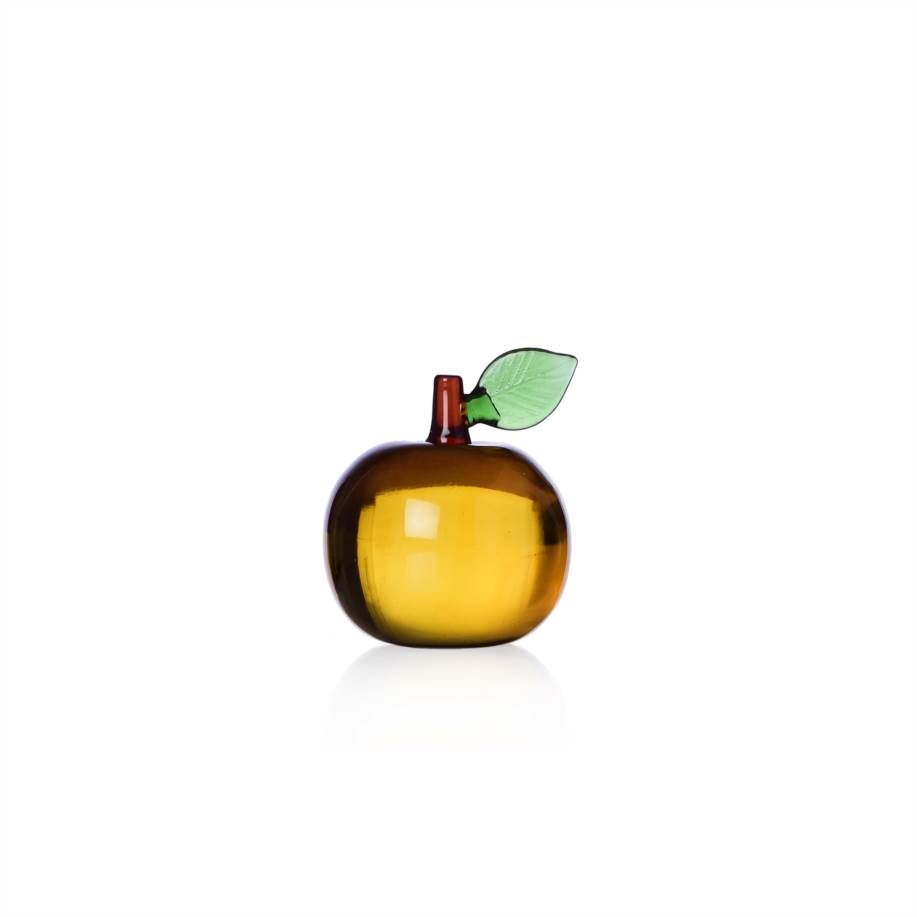 Paperweight full apple amber