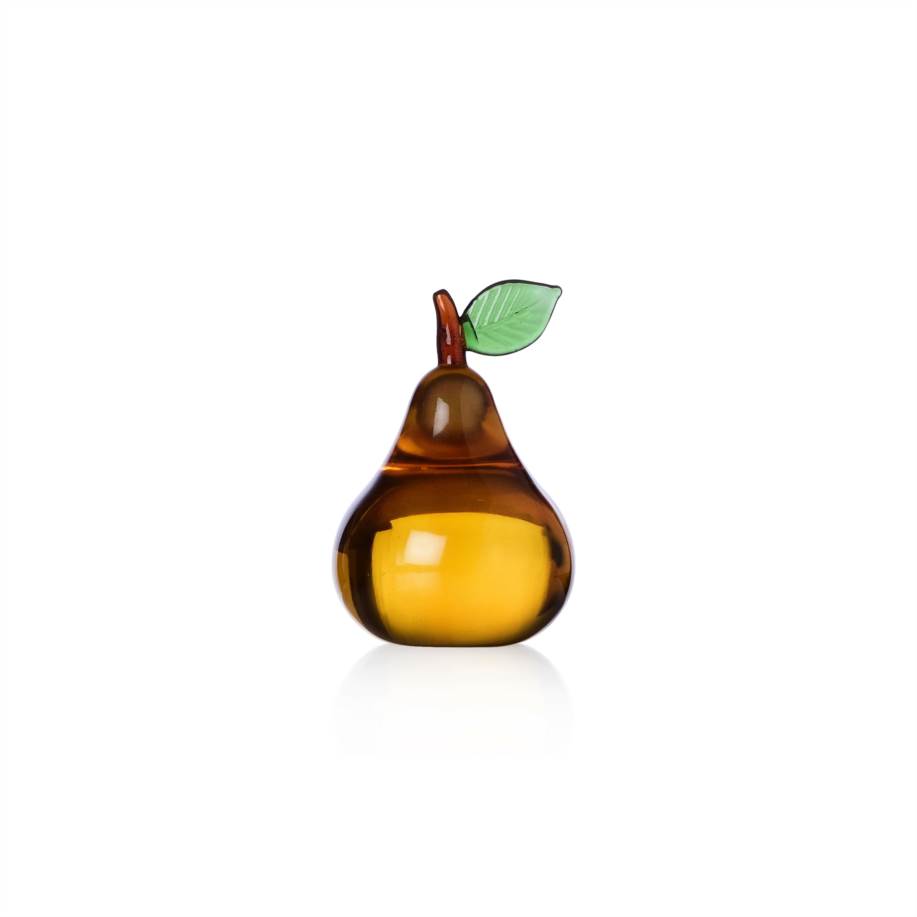 Paperweight full pear amber