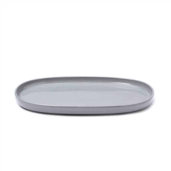 Oval platter 33cm light grey