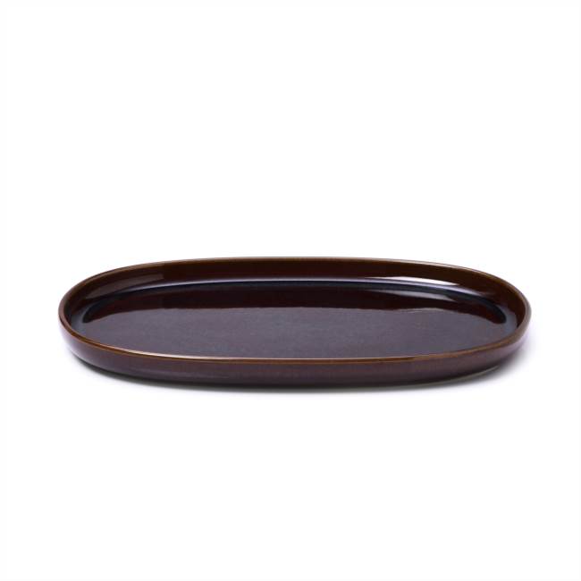 Oval platter 33cm tobacco-red
