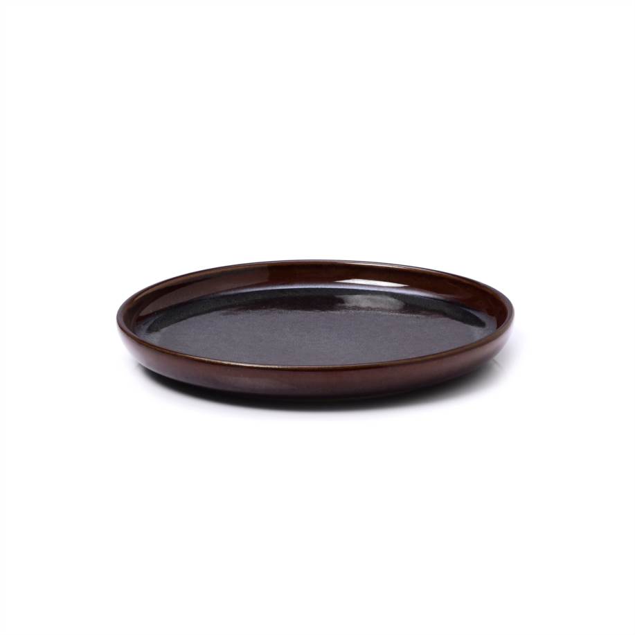 Piatto piano 28cm tabacco-rosso