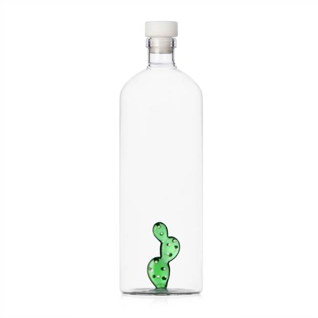 Bottiglia cactus verde c/punti bianchi