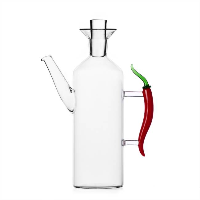 Big oil bottle w/handle chili pepper