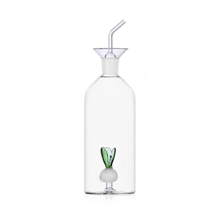 Oil bottle w/inside spring onion