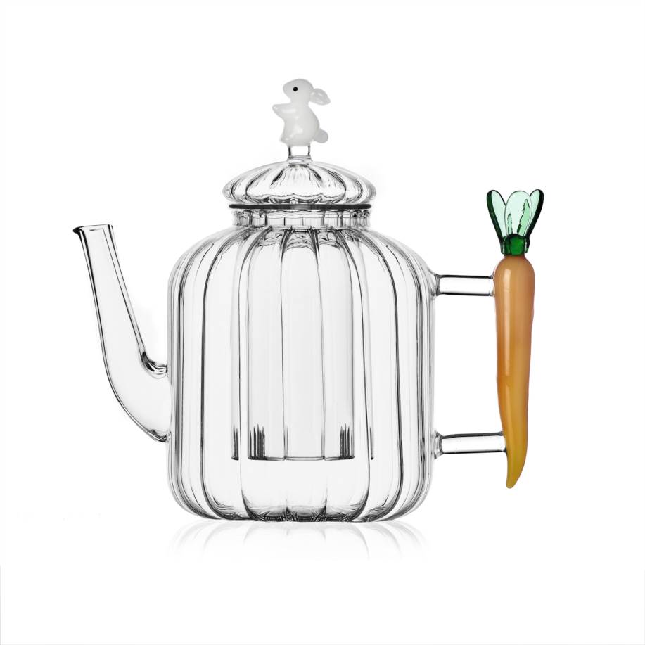 Teapot optic carrot and white rabbit