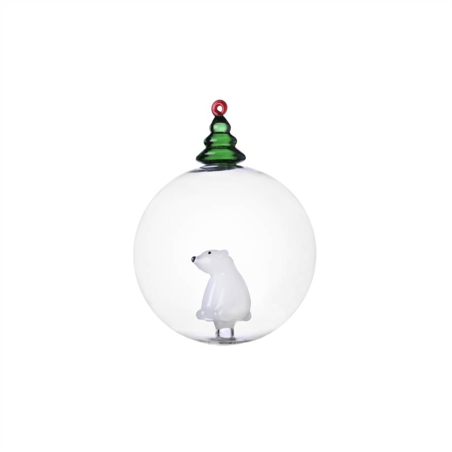 Palla di Natale orso bianco&wish tree verde