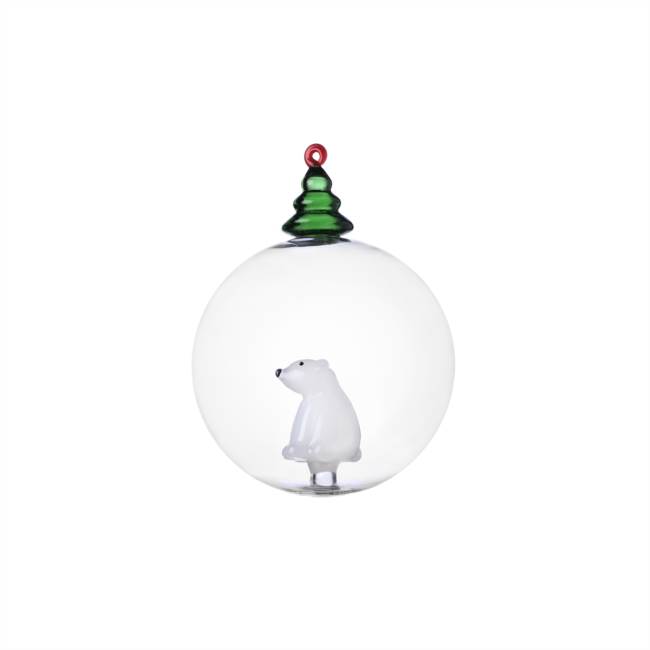Christmas ball white bear&green wish tree