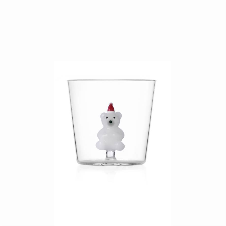 Tumbler white bear w/hat