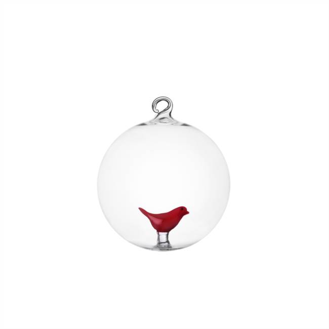 Christmas ball red bird