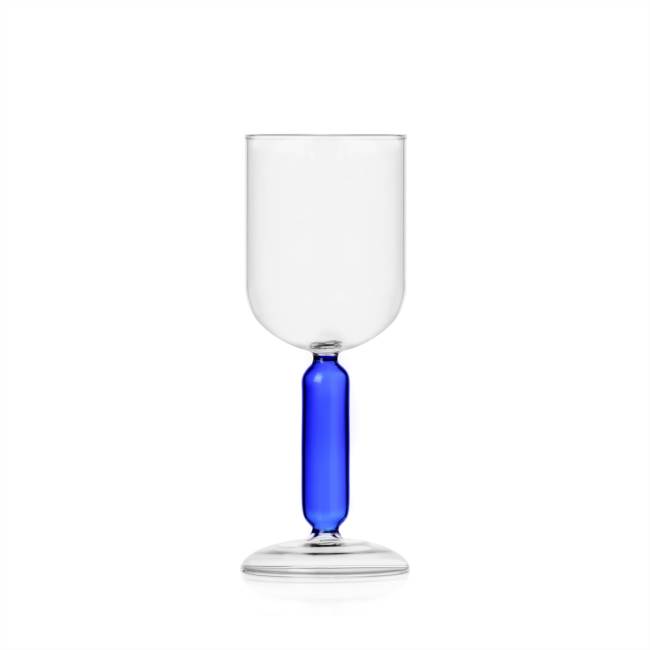 Stemmed glass light blue