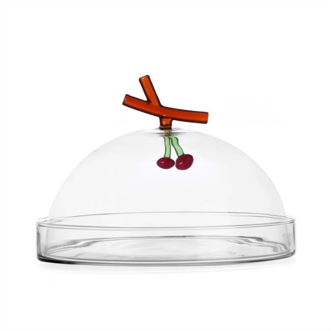 Dome w/dish cherries