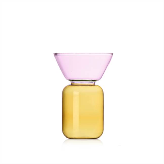 Vase yellow - pink small