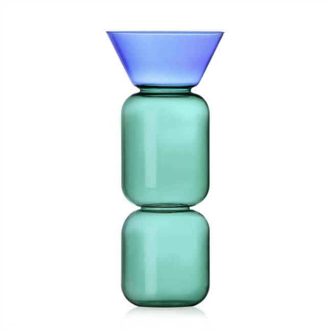 Vase petrol-light blue big