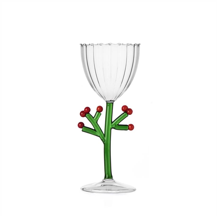  Christmas edition  berries straight stem glass