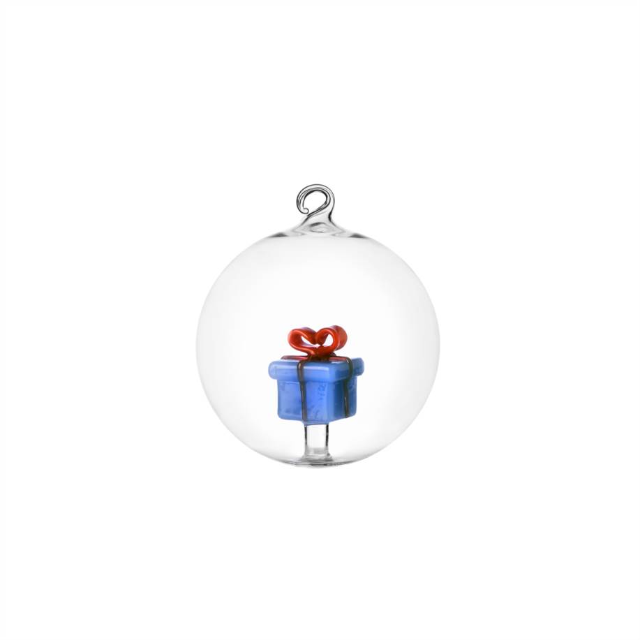 Palla di Natale regalo azzurro