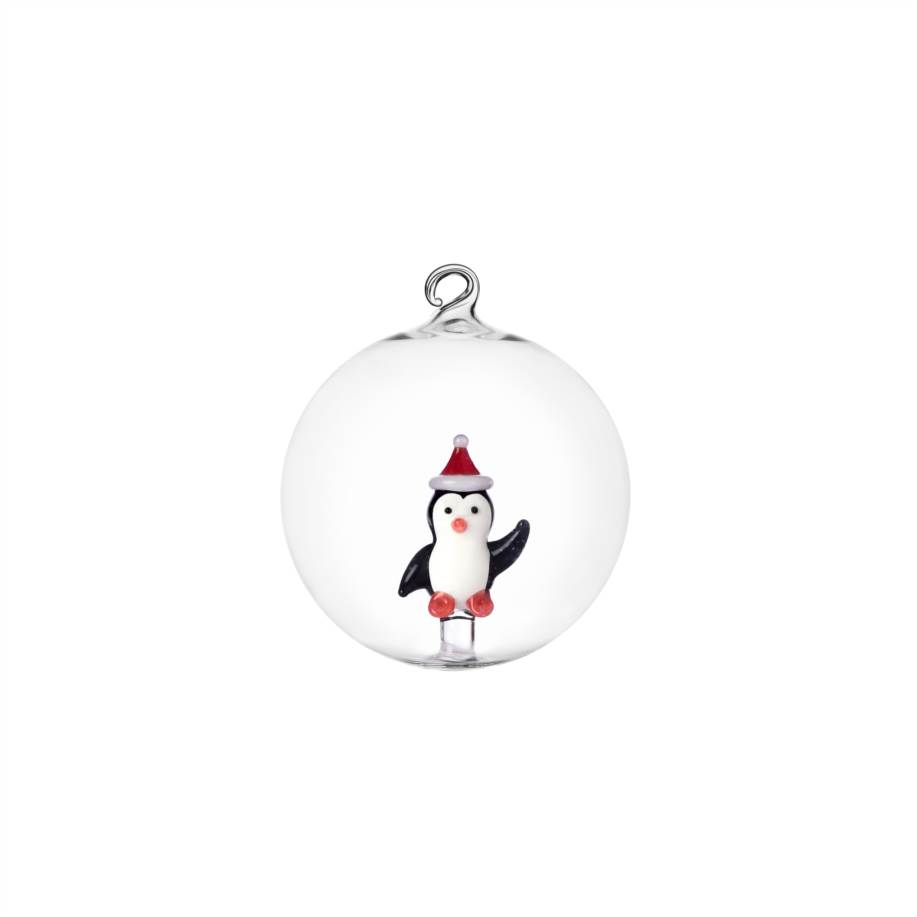 Christmas ball penguin w/ Christmas hat