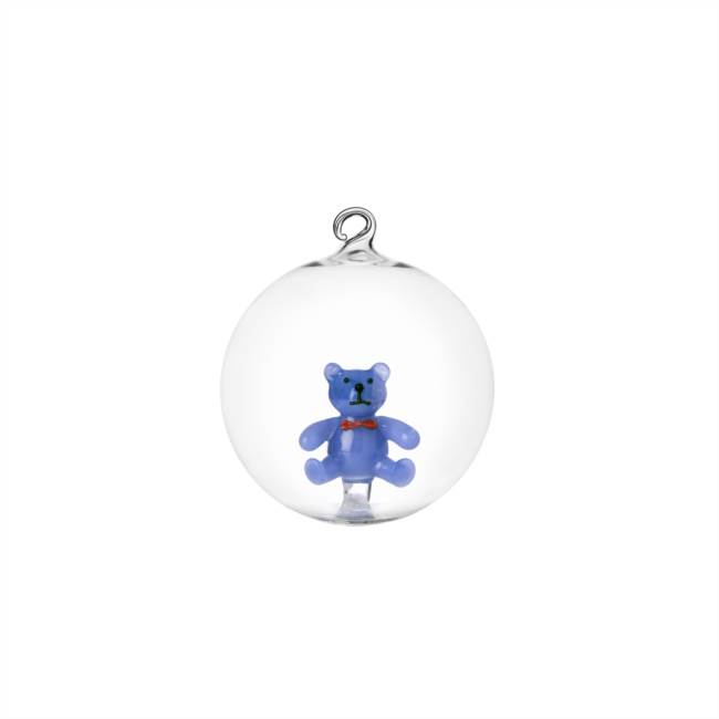 Christmas ball light blue teddy bear