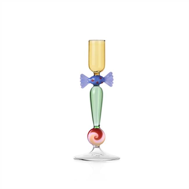 Candleholder blue candy