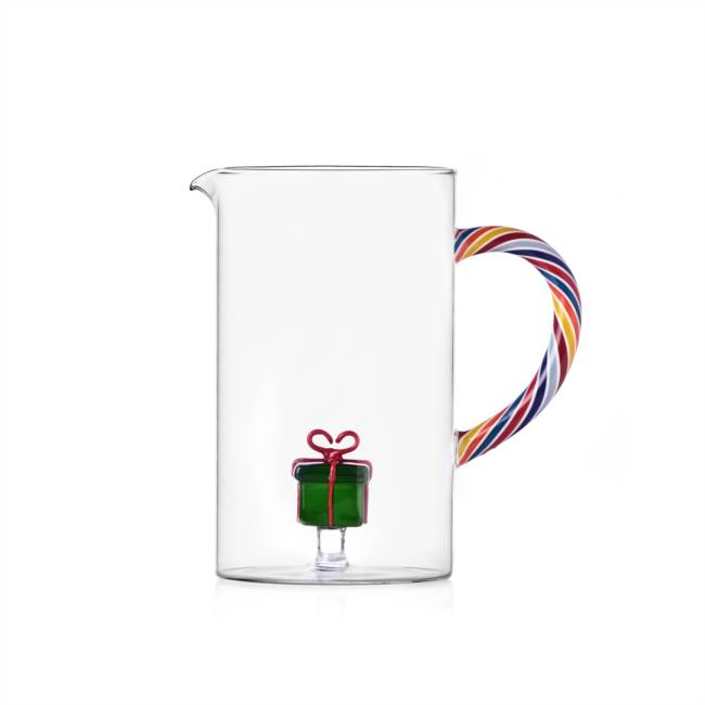 Jug w/coloured handle&green gift