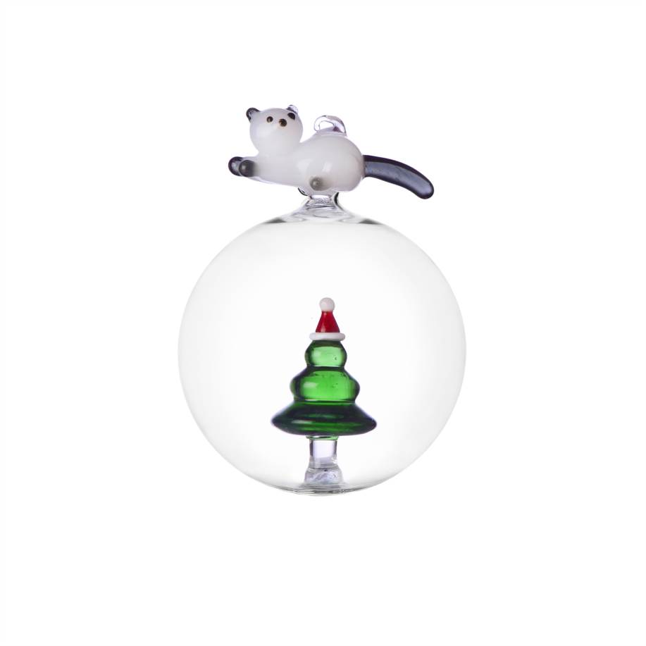Palla di natale gatto&albero di Natale