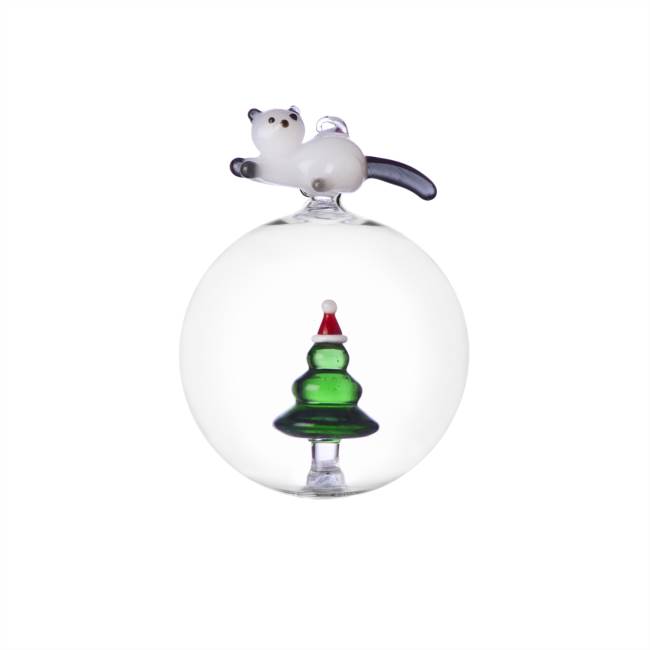 Palla di natale gatto&albero di Natale