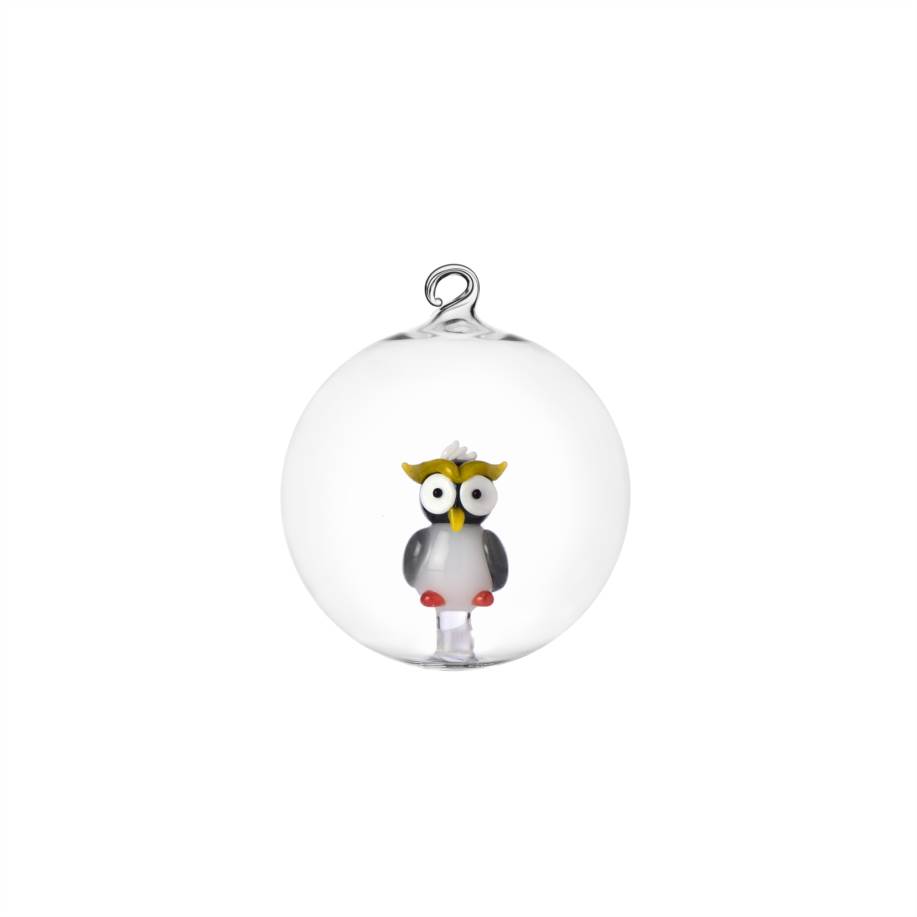Christmas ball coloured owl