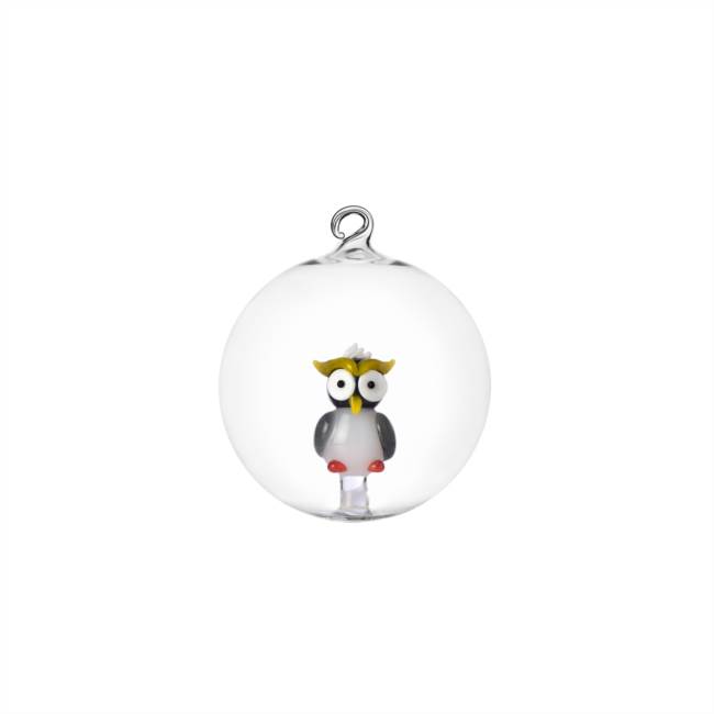 Christmas ball coloured owl