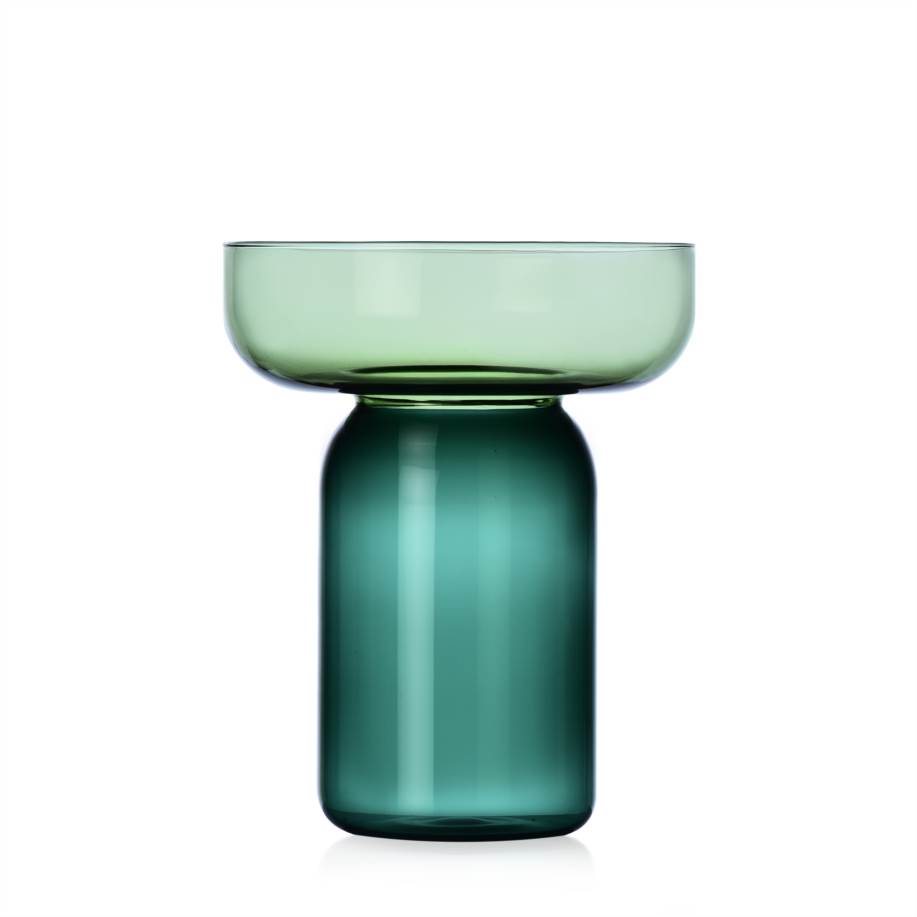 Vaso cilindrico piccolo verde-petrolio
