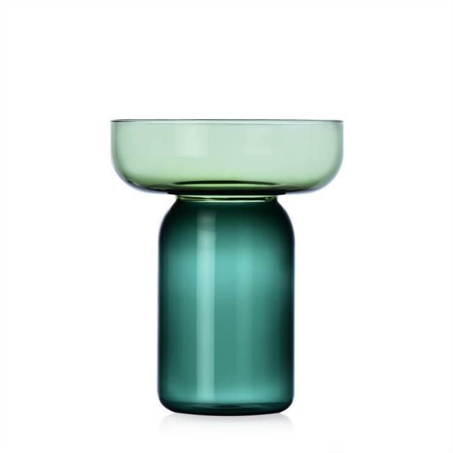 Vaso cilindrico piccolo verde-petrolio