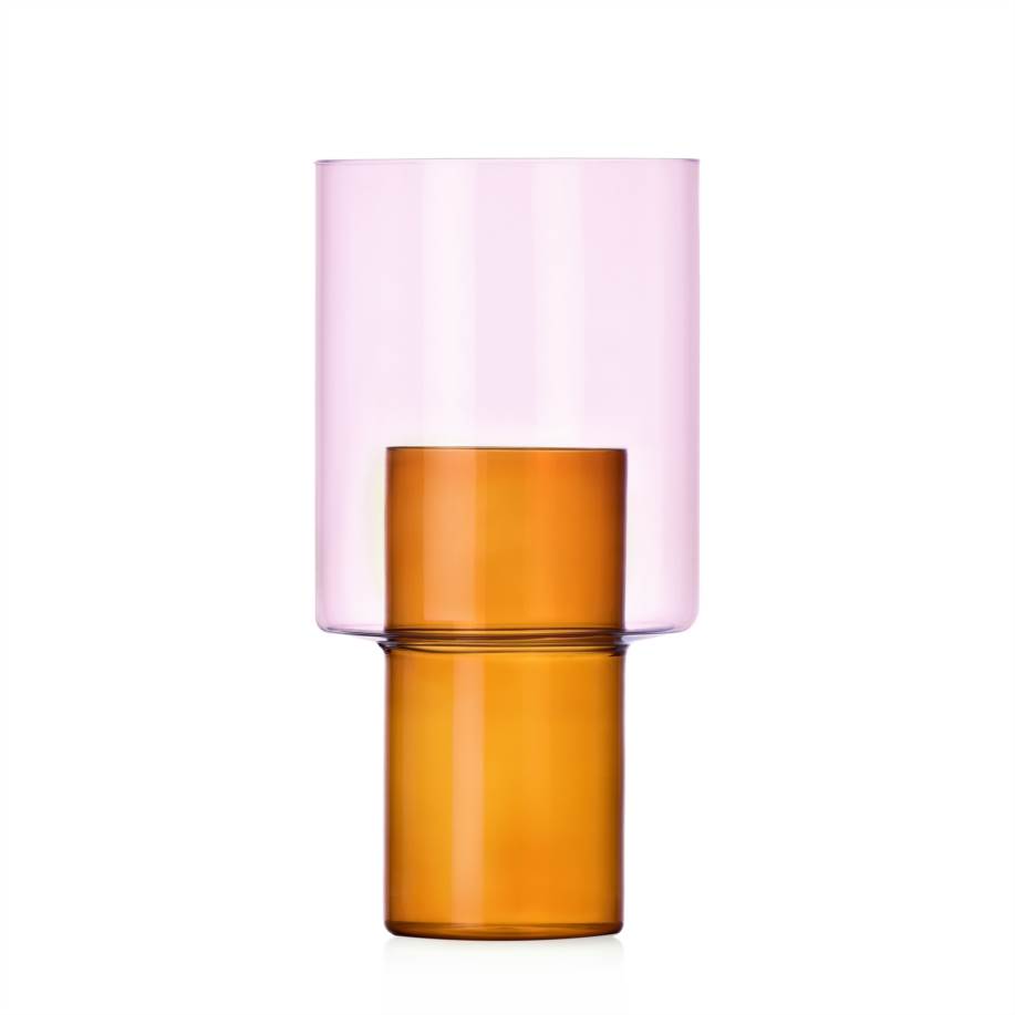 Vaso grande B ambra-rosa