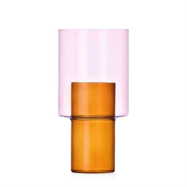 Vaso grande B ambra-rosa