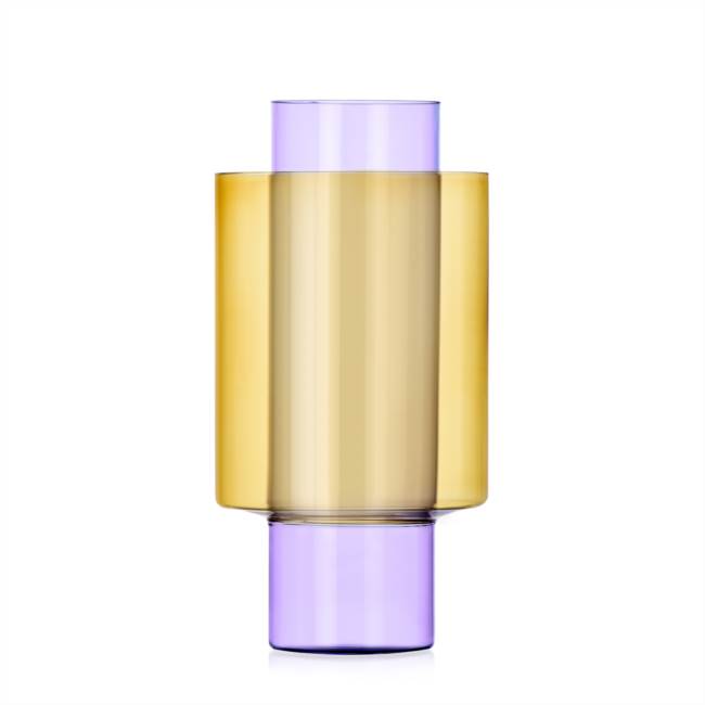 Vaso grande C lilla-giallo