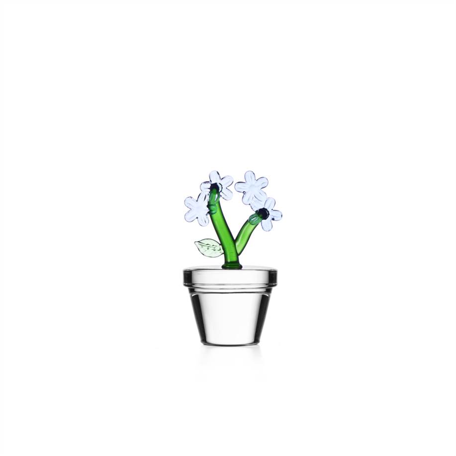 Paperweight light blue flower